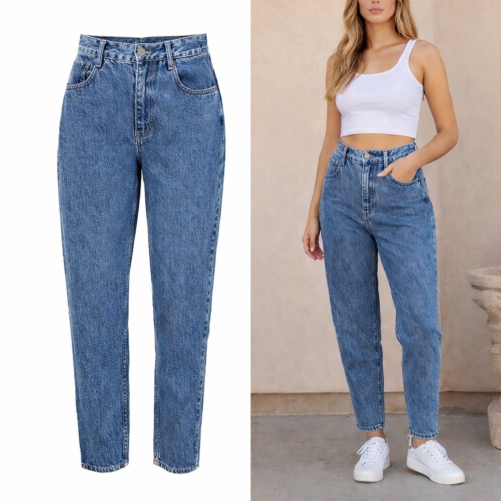 Lawman Vintage 90s High Rise Mom Jeans Blue Rigid Denim 11/12